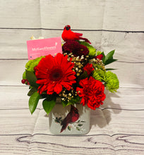 Load image into Gallery viewer, Christmas Designer choice in cardinal vase.- Best Seller