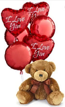 Load image into Gallery viewer, Balloons I Love Bqt and Teddy Bear