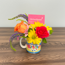 Load image into Gallery viewer, FLORAL Happy Birthday Mug bouquet
