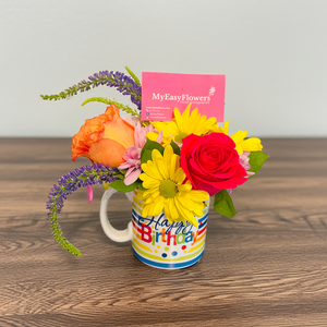 FLORAL Happy Birthday Mug bouquet