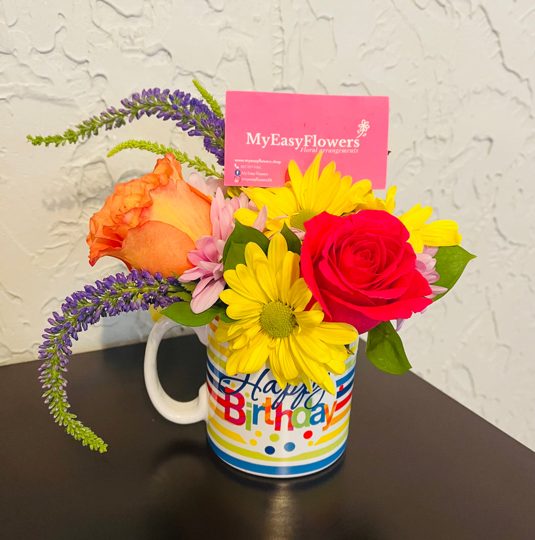 Happy Birthday Mug bouquet