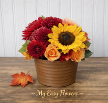Load image into Gallery viewer, Autumn Harvest Blooms in brown pot

