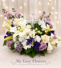 Load image into Gallery viewer, Crystal Cross Sympathy Arrangement
