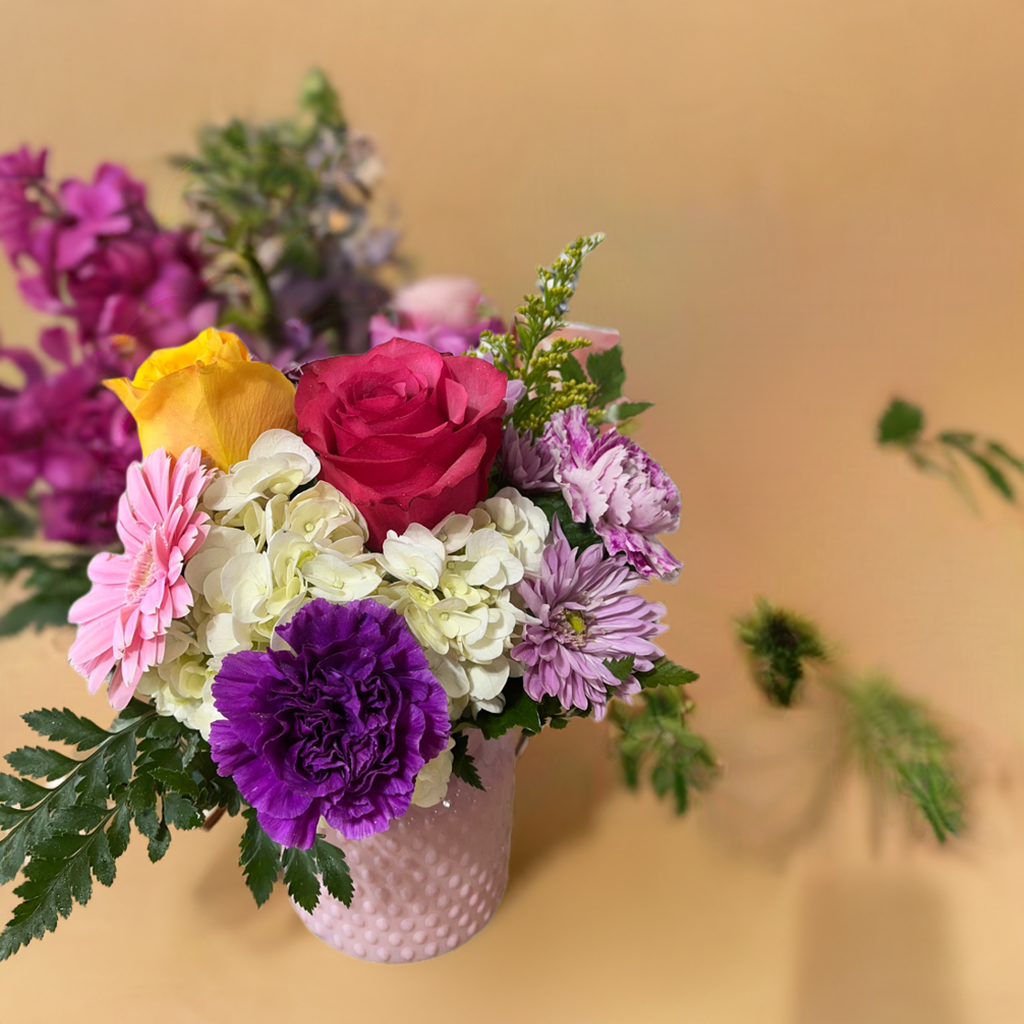 Designer choice bouquet SMALL Colorful vase