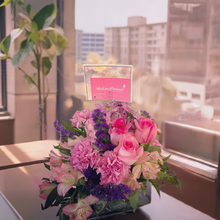 Load image into Gallery viewer, Floral princess in small square vase
