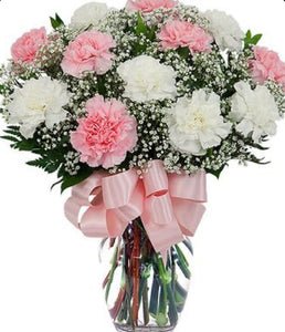 Pink and white carnations