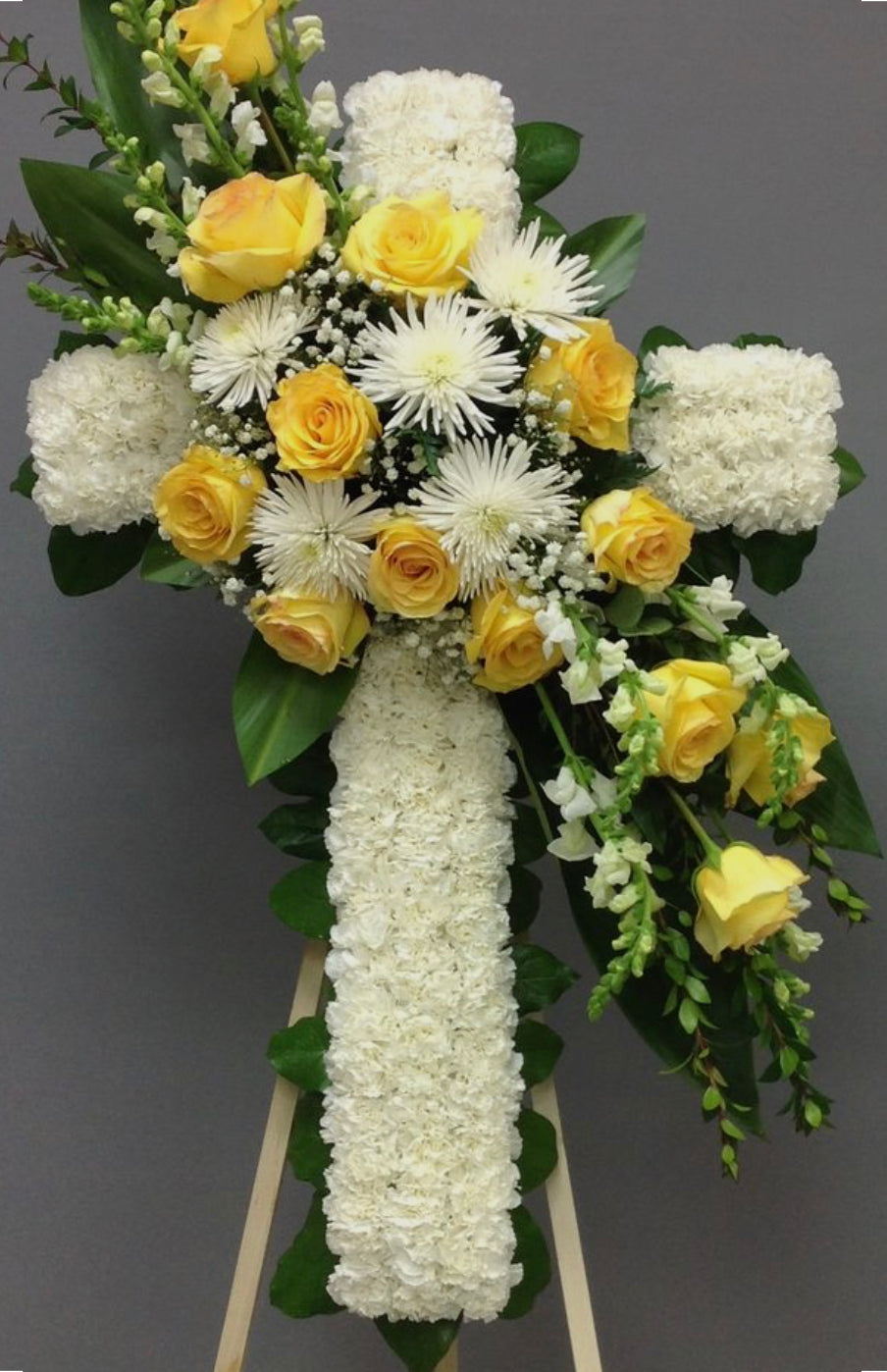 White and yellow sympathy cross